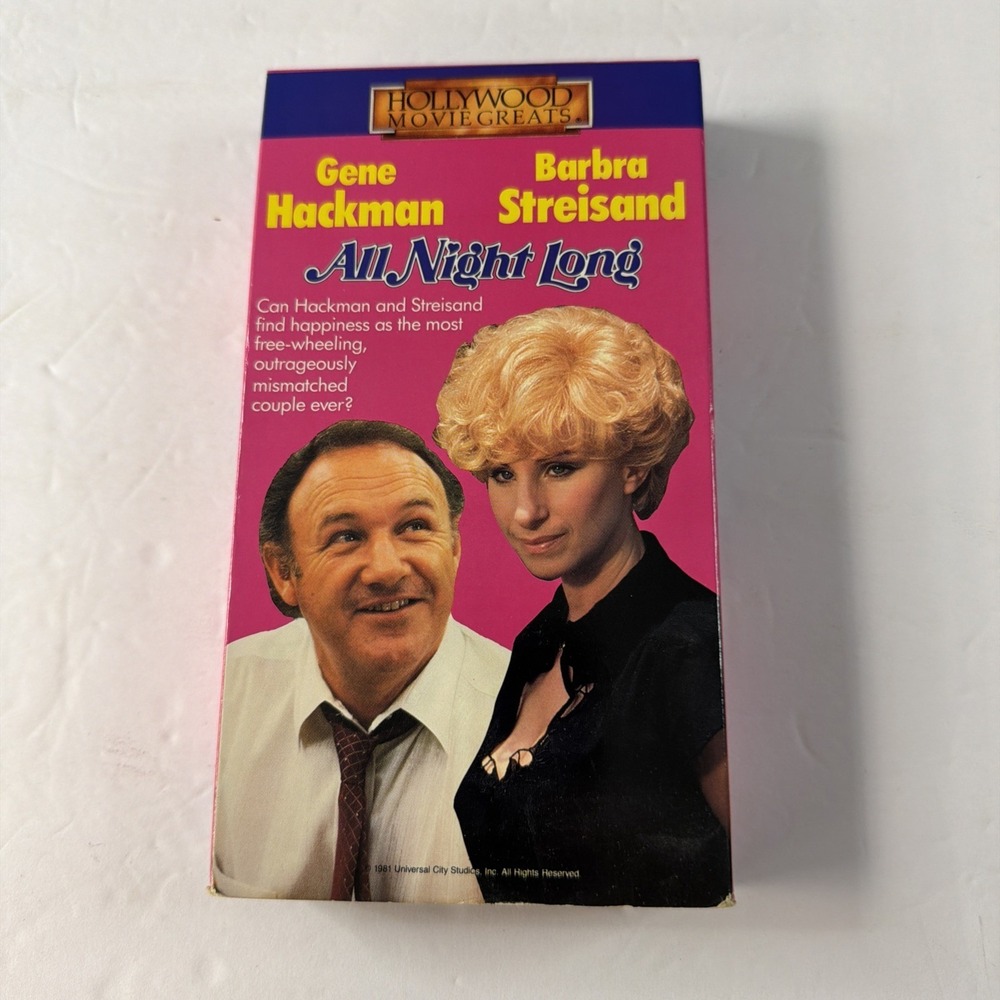 All‎ Night Long (VHS,1987,Slip Sleeve) Hollywood Movie Greats Gene Hackman